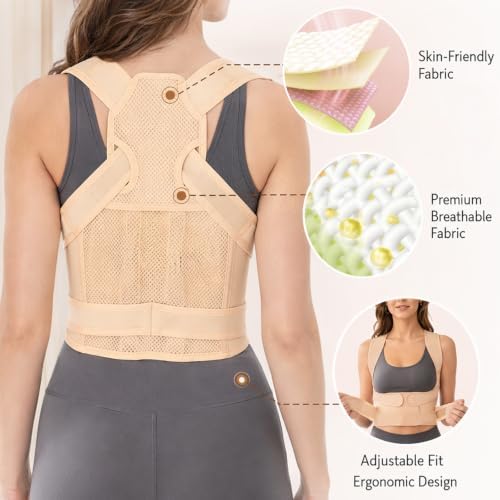Posture Corrector for Women 2-in-1 Adjustable Full Back Brace Support