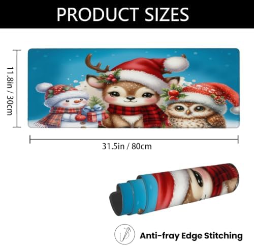 Christmas Large Mouse Pad Non-Slip Rubber Long Gaming Desk Mat