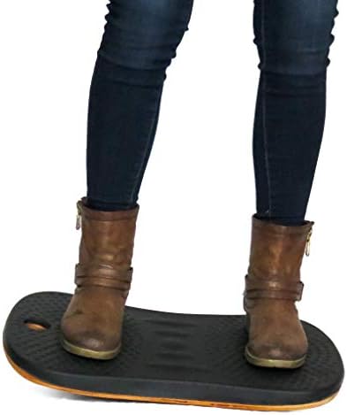 Balance Board for Standing Desks | Bentwood Frame with Comfortable Padding makes the perfect Anti Fatigue Mat or Floor Comfort Mat at your Stand Up Desk (Black, 20" Wide)