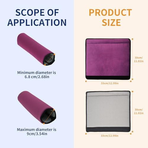 Wheelchair Armrest Covers (Pair)-Memory Foam Wheelchair armrest Pads Wicking Washable Non Slip Arm Rest Cover Cushion Pad for wheelchairs Office Chairs armchairs (Dark Purple)