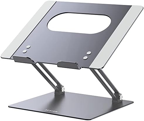 BESIGN LS10 Aluminum Laptop Stand, Ergonomic Adjustable Notebook Stand, Computer Holder Compatible with Air, Pro, Dell, HP, Lenovo More 10-14" Laptops, Space Gray