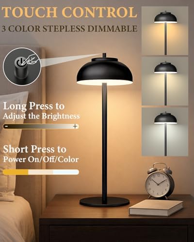 Cordless Table Lamps, Rechargeable LED Touch Lamp, Black, 4 Pack