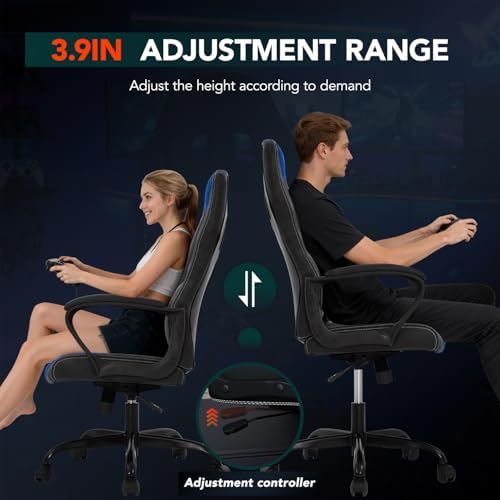 BestOffice Gaming Chair with Massage, Ergonomic Office Desk Chair, Adjustable Lumbar Support & Headrest,Computer Task Chair, 360° Swivel for Adults (Blue)