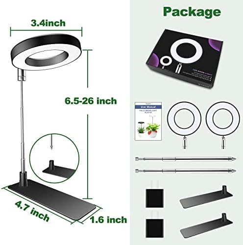 Aokrean Grow Lights for Indoor Plants, Full Spectrum Plant Light with Base