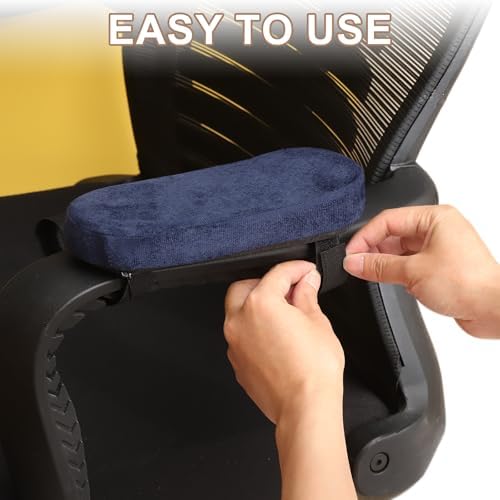 uxcell Memory Foam Chair Armrest Pads, 2 Pair Office Chair Arm Covers, Elbow Pillow for Offices Study Rooms Game Rooms (Purple)