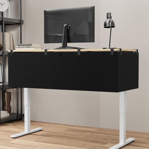 No Drill Under Desk Cable Management Privacy Panel,47.2" Felt Modesty Panel