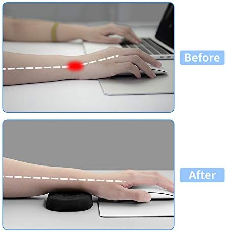Vaydeer Mouse Wrist Rest Pad, Memory Foam Hand Rest Support Padded for Office, Computer, Laptop, Typing and Wrist Pain Relief and Repair (5.91 inch, Black)