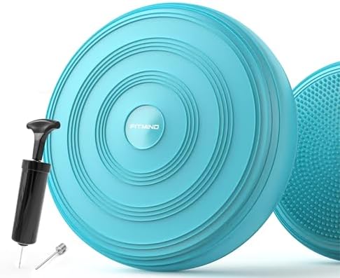 Inflated Wobble Cushion,Dyna Disc,Circular Non-slip Texture for Comfortable Sitting,Wiggle Seat to Improve Posture, Fitness, Stability for Sensory Adults,Balance Seat with Pump for Core Strength