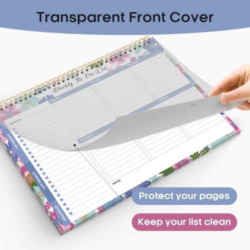 Taja Weekly To Do List Notepad, Undated Weekly Planner Pad, 8.5" x 11"