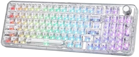 YUNZII X98 Wireless Mechanical Keyboard with Knob (White, Crystal Switch)