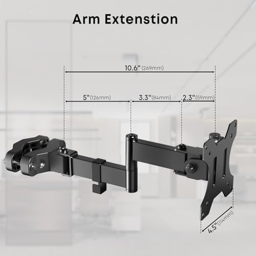 Pole Mount Monitor Arm for 17-32" Screens,17.6 lbs, VESA 75/100mm