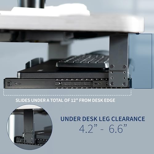 VIVO Black Under Desk 27 x 11 in Adjustable Keyboard Tray, MOUNT-KB27HB
