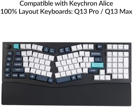 Keychron Black Silicone Wrist & Palm Rest, 17.56" for 100% Alice Layout Mechanical Keyboards (Q13 Max / Q13 Pro) – Full Honeycomb Anti-Slip Base, Smooth and Soft Typing Support