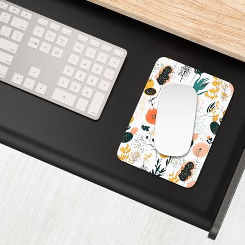Small Mouse Pad, Mini Mouse Pad 6 x 8 Inch, Thick Rubber Waterproof Mouse Mat, Cute Mousepad for Women Men Wireless Mouse Laptops Home Office, Flower Seamless Pattern