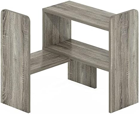 Furinno Classic Geometric Desk Organizers and Accessories, Grey Oak