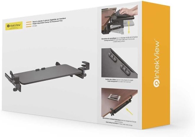 Height Adjustable Clamp-On Keyboard Tray