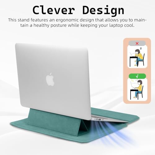 15-16 Inch Laptop Sleeve Case with Stand Feature, Matte PU Leather