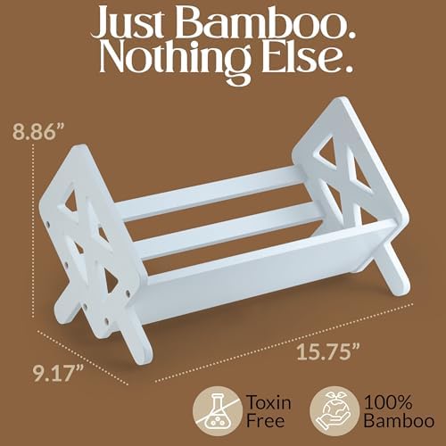 Bunkal Bamboo Desktop Bookshelf & Book Stand for Small Spaces – Tilted Desk Bookshelf Organizer for Cookbook Storage, Home Office, Dorm & Nightstand – 16x9x9in, Solid Bamboo, Easy Assembly