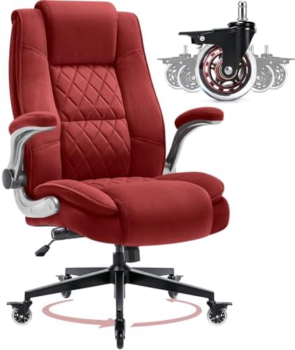 Fabric High Back Office Chair, Thick Padded Ergonomic Computer Desk Chair