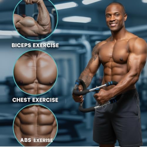 EMAN Power Twister Arm Trainer – 30–130 lbs Adjustable Resistance with 4 Built-in Steel Springs, Chest Expander & Forearm Exerciser, Includes Resistance Band, Home Gym Equipment for Men & Women