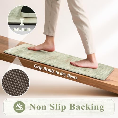 KIMODE Kitchen Mats for Floor Cushioned Anti Fatigue,Green Padded Floor Mat