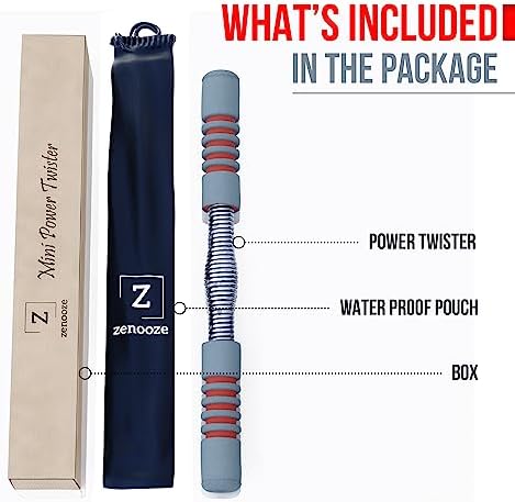Zenooze's Power Twister Flex Bar, The Ultimate Upper Body Exercise Equipment for Strengthening Your Chest Workout, Shoulders,Biceps, Arms, Forearm Strengthener, Resorte para Hacer Ejercicio