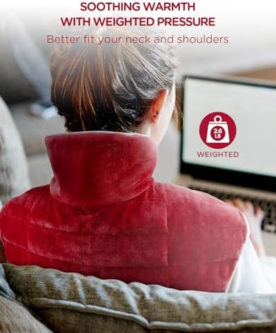 Comfytemp Heating Pad for Neck Shoulders Back, 2.6 Ib Weighted Heating Pad