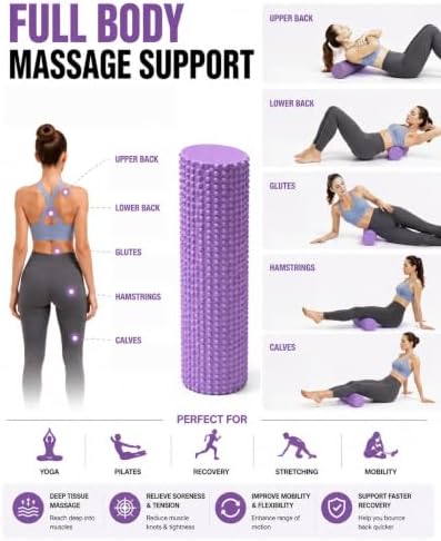 12 Inch EVA Soft Dot Foam Roller for Yoga and Balance Exercises，Pink：12in
