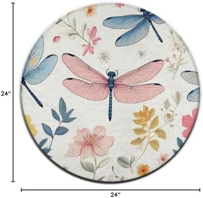 Circular Rugs Large Modern Round Area Rug Fashion Decor Mat for Home Office Dragonfly