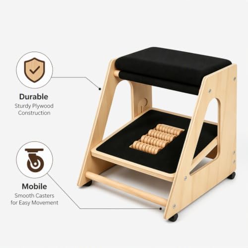 Under Desk Foot Rest with Massage Roller, 3-Height Adjustable - Default
