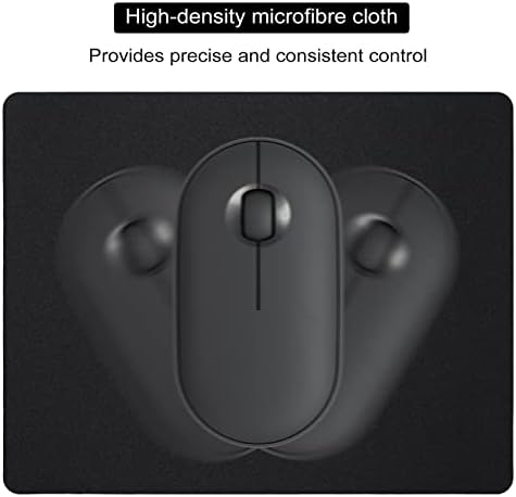 Small Mouse Pad 3 Pack, Mini Mouse Pads for Wireless Mouse and Laptop Computer, Portable Mousepad with Non-Slip Rubber Base & Waterproof Surface - Black -5.5 x 7 in