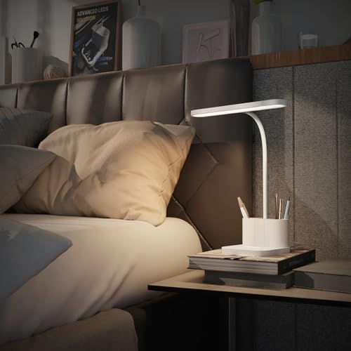 AXX White Desk Lamp for College Dorm Room, Cute Table Light for Girls Guys