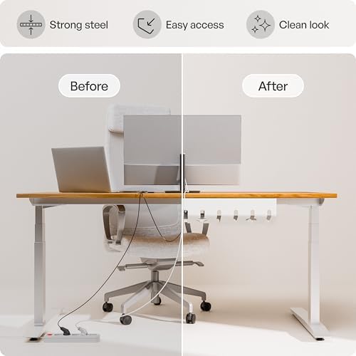 PAMO Cable Management Under Desk, Set of 2 - White