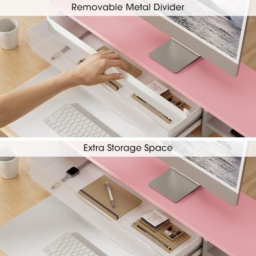 Fenge Monitor Stand with Acrylic Display Drawer for Figures & Collectibles