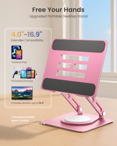 LOXP Heavy-Duty Base for Tablet Stand for Desk, Drawing Tablet Stand Pink