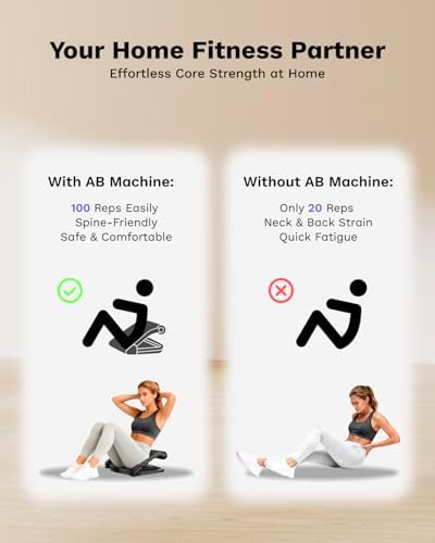 AIRHOP Ab Machine 4-Speed Auto Rebound Sit Up Abdominal Trainer Home Gym