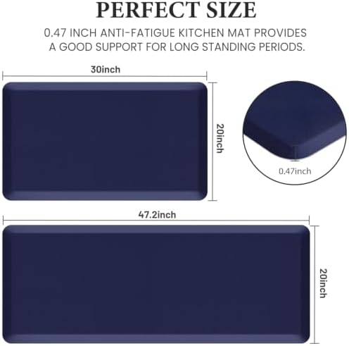 HappyTrends 2 PCS Kitchen Mat Cushioned Anti-Fatigue Floor Mat,