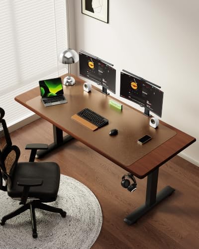 YSAGi Leather Desk Pad Protector, Office Desk Mat, Large Mouse Pad, Non-Slip PU Leather Desk Blotter, Laptop Desk Pad, Waterproof Desk Writing Pad for Office and Home (Shiny Bronze,55" x 24")