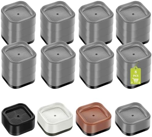 8 Pack Furniture Risers 3 Inch, Adjustable Bed Risers Heavy Duty for Table Desk Couch Chair Sofa Cabinet Bed Legs Dorm, Square Stackable Bed Raisers Blocks Lift Height 1", 2",3" or 4", Grey