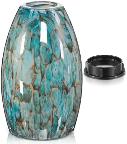 Teenyyou 1 Set Oval Glass Lamp Shade Replacement, Marble Blue
