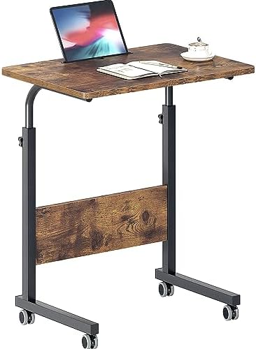 DlandHome 23.6 Inches Rolling Desk with Wheels Adjustable Height