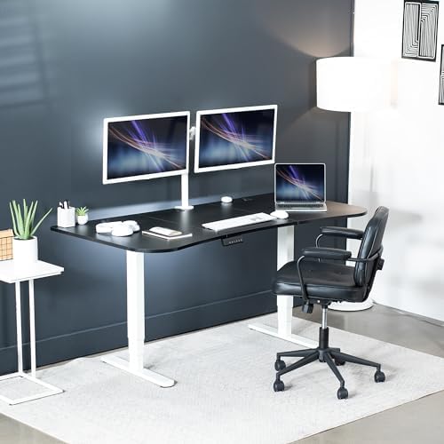 VIVO Black Carbon Fiber 63 x 32 in Standing Desk, DESK-KIT-2W1R