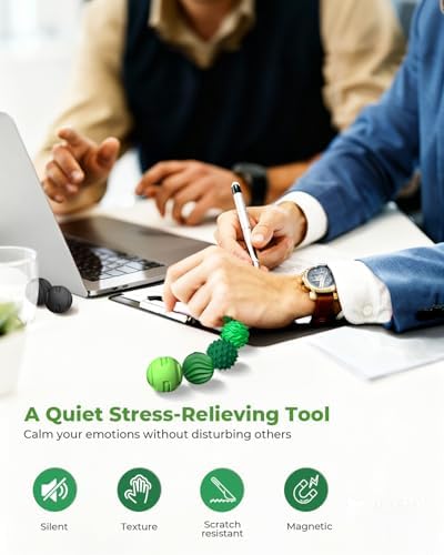 Silicone Magnetic Sensory Balls Fidget Toys,8 Pack Office Stress Toys,Green