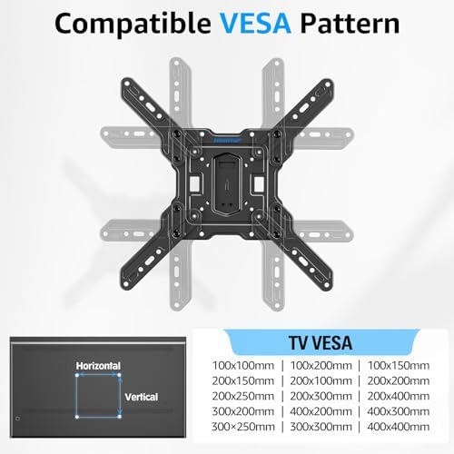 MOUNTUP Ultra Slim Full Motion TV Wall Mount, 1.3" Thin Low Profile TV Bracket for 26-60" LED OLED QLED TVs,Smooth Swivel Tilt Extension,Max Vesa 400x400mm,Up to 88lbs,Fits Single 12" 16" Studs,MU0062