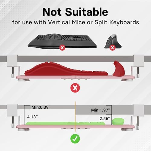 BONTEC Under Desk Keyboard Tray, Pull-Out Keyboard & Mouse Platform