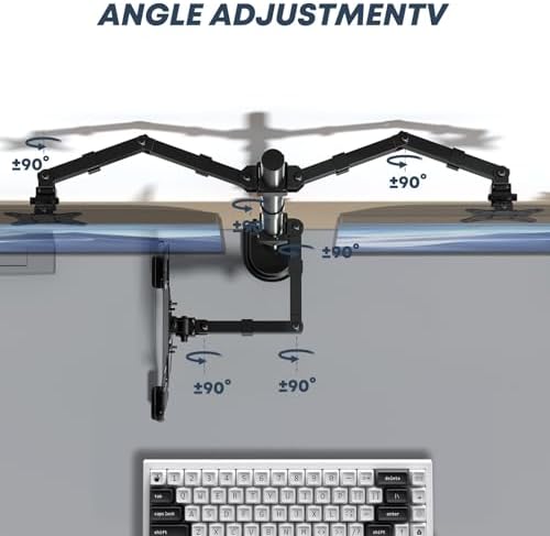 Dual Monitor Stand and Laptop Mount, Fits 32" Monitor & 15" Laptops