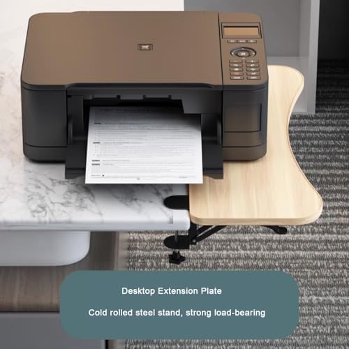 Foldable Desk Extender Tray - C Clamp Computer Arm Rest Shelf, Curved Keyboard Extension Platform, Elbow Support, Walnut Finish, 25x10in (65x25cm) for Ergonomic Comfort