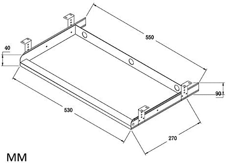 Keyboard Tray Under Desk Heavy-Duty Metal Slide-Out Platform Drawer Tray (White)