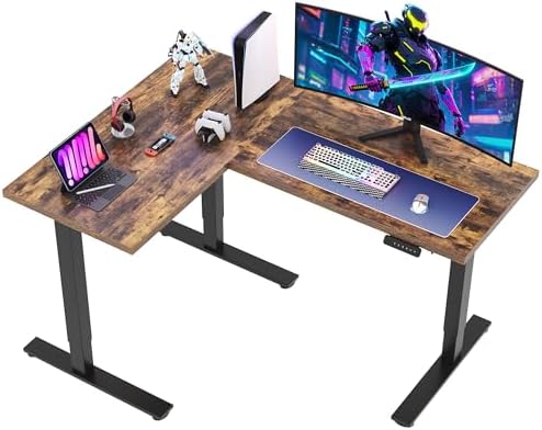 SANODESK 63Inch L-Shaped Electric Standing Desk Motorized Corner Desk