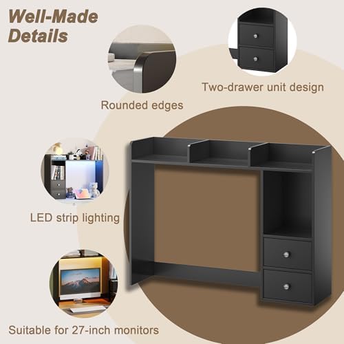 ChooChoo Desktop Bookshelf with LED Lights and 4 Shelves